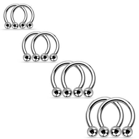 Bodyj4you Horseshoe Circular Barbell 16 Gauge Stainless Bodyj4you Horseshoe Circular Barbell 16 Gauge Stainless Steel Lot Of 8 Pieces Piercing