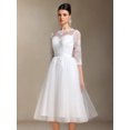 thumbnail image 4 of Vestido de novia Keeli de manga larga con lazo de encaje mini, 4 of 6
