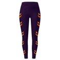 thumbnail image 4 of Gyexs Womens Halloween Leggings Printed Casual Holiday Tights Pumpkin Ghost Printed Gym Yoga Pants Halloween Pjs #02 Purple Size M, 4 of 4