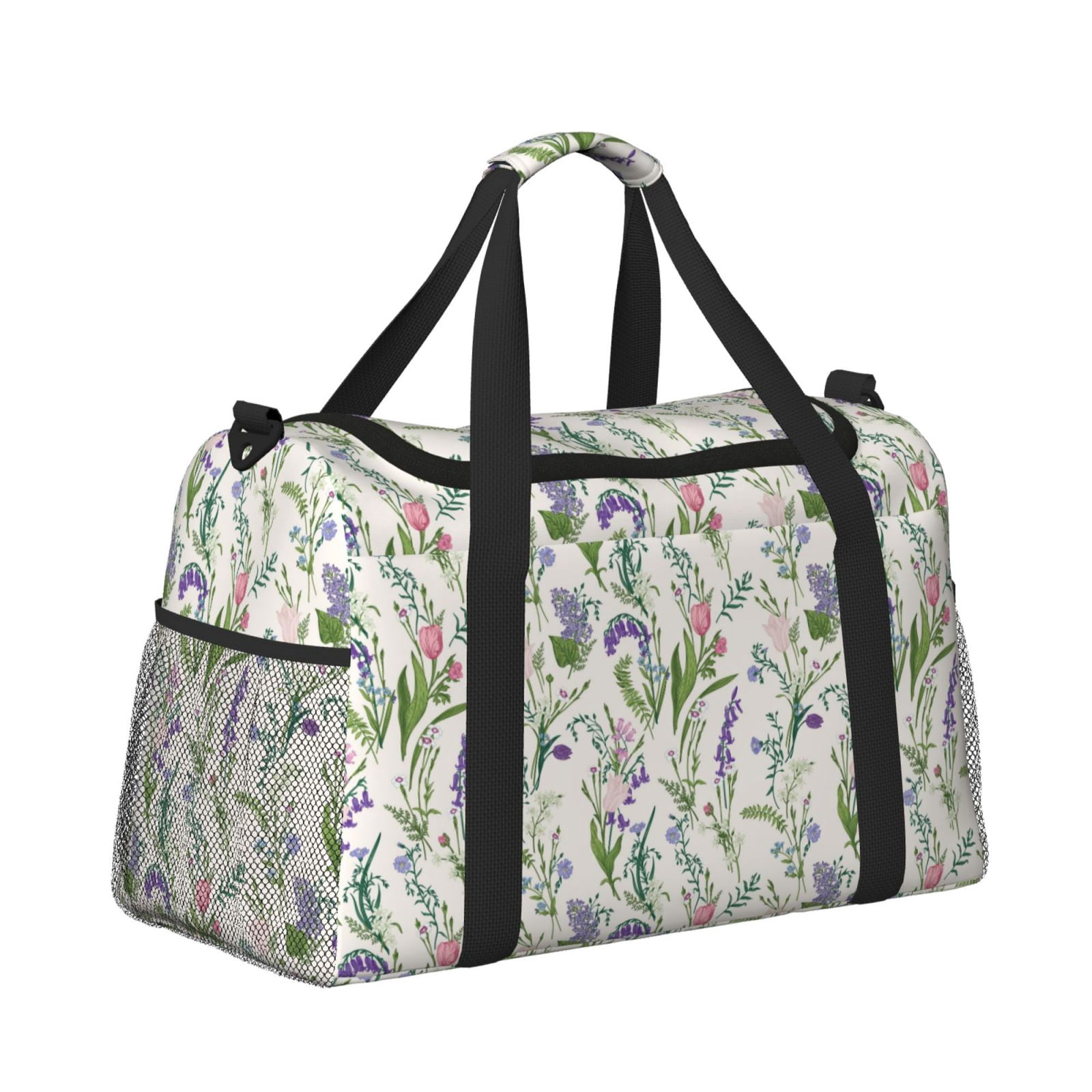 Fuzoiu Wisteria Flower Print Travel Duffle Bag,Carry On Tote Bags,Duffel Bag,Sport Gym Bag, Hospital Bag for Labor and Delivery, Overnight Bag,Luggage Bag