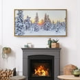 thumbnail image 2 of IDEA4WALL Extra Large Framed Canvas Print Wall Art Winter Wonderland at Sunset Snow-Covered Trees Landscape Fine Art Nature Wilderness Wall Decor Oversized Artwork for Living Room - 60"x30", 2 of 5