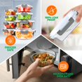thumbnail image 3 of SereneLife 24 Piece Glass Storage Containers with Lids, 12 Pack Glass Meal Prep Container Set for Lunch, Kitchen Storage, Food Storage, Leak Proof, Freezer Safe and Dishwasher Safe, Gray, 3 of 7