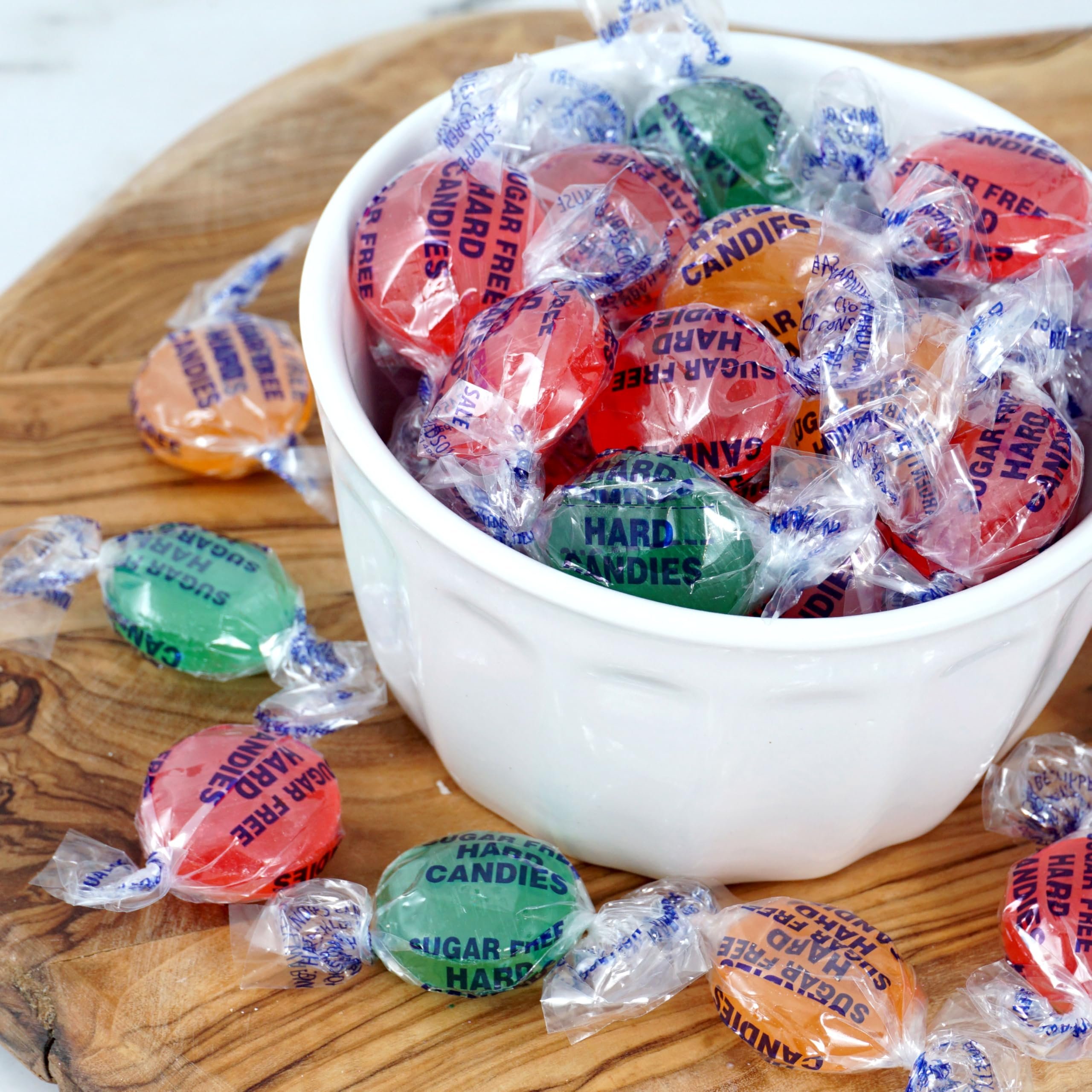 Arcor Sugar Free Fruit Hard Candy, 2 Pound Bulk Bag Approx 140 Pieces, Individually Wrapped Hard Candy, The Hampton Popcorn & Candy Company