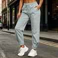 thumbnail image 4 of Oksale Petite Joggers for Women Casual Elastic Waisted Drawstring Ankle Sweat Pants with Pockets Cozy Wicking Athletic Workout Pants Going Out Outfits Gray L, 4 of 9