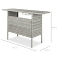 Best Choice Products Outdoor Patio Wicker Bar Counter Table w/ 2 Steel