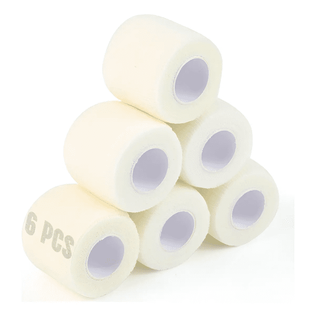 6pzs Venda Elástica Autoadherible Cinta Cohesiva 5cmx4.5m Eo Safe Imports Blanco