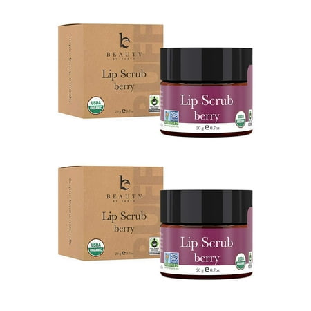 Lip Scrub, Berry Flavor - Organic Exfoliating Sugar Scrubs, Exfoliator for Chapped Dry Lips, Moisturizes With Fresh, Lush Natural Ingredients; Best Before Balm; for Men and Women (2 (The Best Lip Scrub)