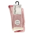 thumbnail image 2 of MeMoi Women's 2 Pair Pack Fine Stripe Buttersoft Crew Socks - Womens - Female, 9-11, Fox Glove, 2 of 5