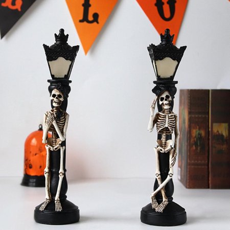 Greyghost Halloween Decor Skeleton LED Light Horror Miniature Skull ...