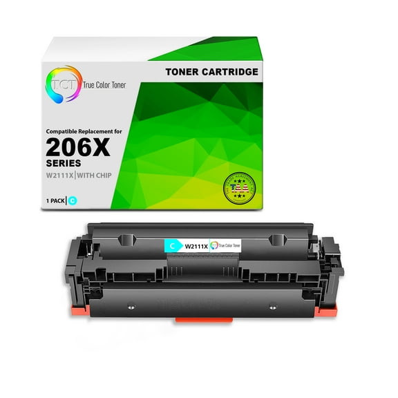TCT 206X Cyan Toner Cartridge - TAA Compliant Compatible Replacement for 206X W2111X High Yield