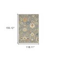 thumbnail image 4 of HomeRoots Grey Ivory Gold Salmon And Green Oriental Power Loom Stain Resistant Area Rug, 4 of 9