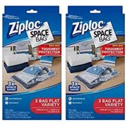 Angle View: Ziploc Space Bag 3ct Combo Pack 2 Medium Flat, 2 Large Flat, 2 XL Flat