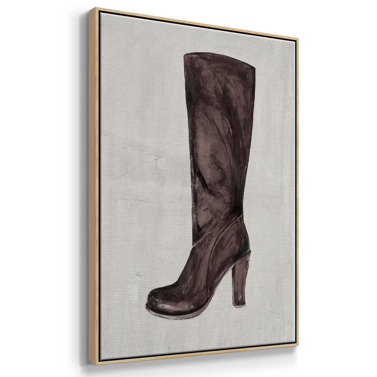 The Shoe Fits III V1 Framed Premium Gallery Wrapped Canvas - Ready to Hang - 25 x 37 - Natural Wood Floating Frame