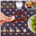 thumbnail image 6 of Football and Flame Navy Pattern Round Tablecloth 70"x70", Wrinkle Resistant Wipeable Table Cover for Kitchen Dining Room Picnic Patio and Party, 6 of 6