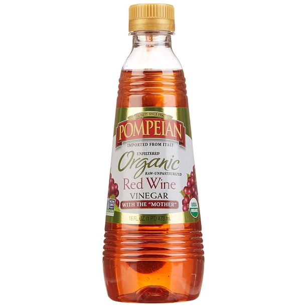 Pompeian Gourmet Organic Red Wine Vinegar Unfiltered And Unpasteurized Perfect For Marinades Salad Dressings And Sauces Naturally Gluten Free Non Allergenic Non Gmo 16 Fl Oz Single Bottle Walmart Com Walmart Com