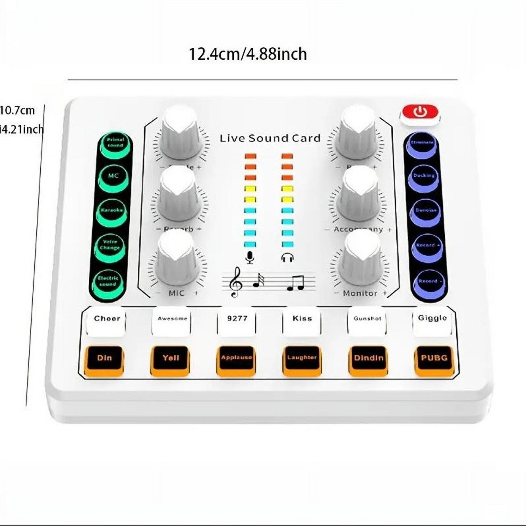 Live Sound Card and Interface with DJ Mixer Effects and Voice Changer Stereo Mixer
