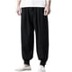 thumbnail image 2 of Pantalones largos para hombre, sueltos, de algodón y lino, de color liso, informales, de moda., 2 of 3
