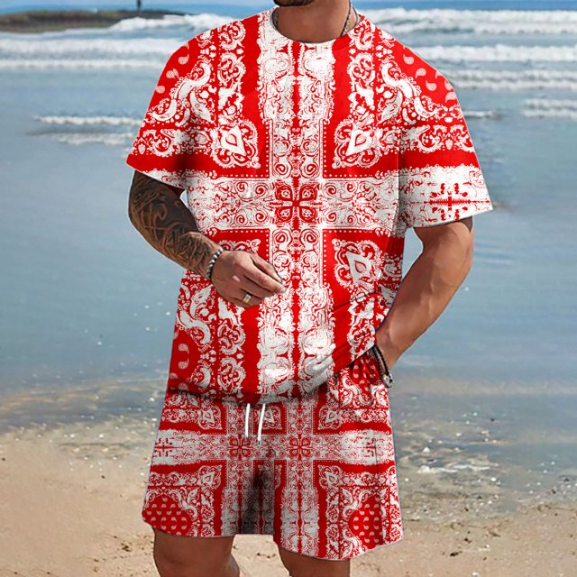 WILLBEST Bottom Men's Summer Fashion Casual Cashew Flower Set Men's Summer Fashion Casual Cashew Flower Set Men's Summer Fashion Casual Cashew Flower Set