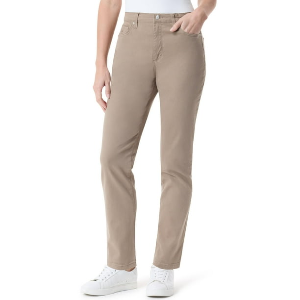 Pantalones Gloria Vanderbilt Amanda Tiro Alto Entallados Avellana 14P