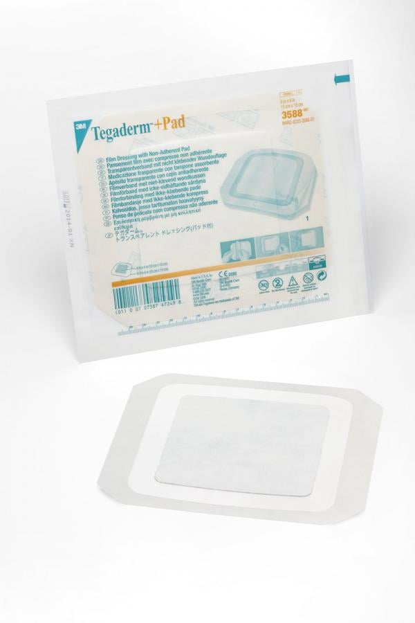 3M Tegaderm +Pad Film Dressing, 6 x 6 Inch, 25 Count