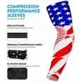 thumbnail image 2 of Exxact Sports Compression Arm Sleeves for Men & Women, 1 Pair Performance Sleeves for Baseball, Football, Youth & Adult Sizes - (USA Baseball Flag, AXL), 2 of 7