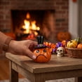 thumbnail image 3 of Cute Hat Wearing Pumpkin Resin Figurine Set, Spooky Tabletop Ornament, Minimalist European Style Decor for Halloween Living Room Shelf Indoor Holiday Party Display, 3 of 7