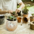 thumbnail image 3 of (Clearance) pdqouc Owl Pot Ceramic Flowing Glaze Base Serial Set Succulent Plant Pot Cactus Plant Pot Flower Pot Container Planter with Drainage Hole Home Office Desk Garden Gift Idea, 3 of 9