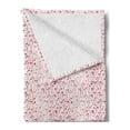 thumbnail image 2 of Spring Soft Flannel Fleece Throw Blanket, Doodle Silhouette Flowers Romantic Flourishing Pattern, Cozy Plush for Indoor and Outdoor Use, 50" x 60", Pink Ivory, by Ambesonne, 2 of 5