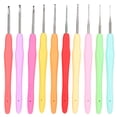thumbnail image 1 of 10Pcs DIY Craft Crochet Hooks Kit Metal Knitting Crochet Needles with Rubber Handle, 1 of 8