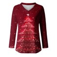 thumbnail image 4 of Timegard Chemises de Noël pour Femmes Grande Taille Imprimé Col en V Manches Longues Pull de Fête de Vacances, 4 of 4