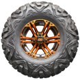 thumbnail image 2 of Golf Cart Wheels and Tires Combo - 12" RHOX RX334 Black and Orange - Set of 4, 2 of 3