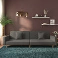 thumbnail image 1 of vidaXL 2-Seater Sofa Bed with Two Pillows Dark Grey Fabric, 1 of 5