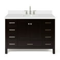thumbnail image 2 of Ariel Cambridge 49 In. Oval Sink Vanity With White Quartz Countertop In Espresso, 2 of 10