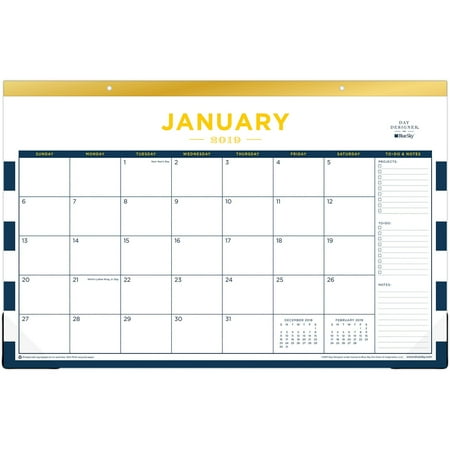 Day Designer For Blue Sky 2020 Monthly Desk Pad Calendar 3 Hole