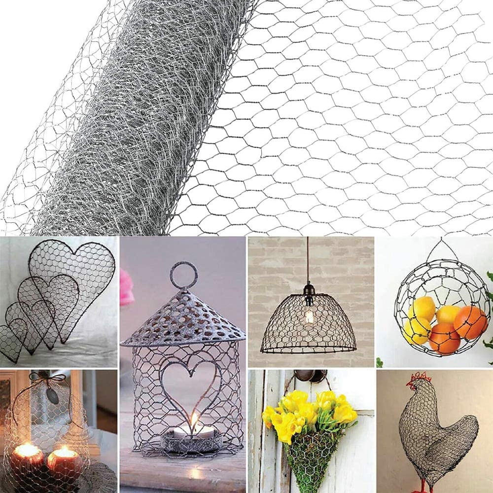 Where Can I Buy Chicken Wire For Crafts - Willstar Galvanized Steel Chicken Wire Mesh Garden Barrier Fence Border Plant Protective Net - Walmart.com