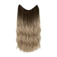thumbnail image 1 of Extensión de cabello marrón con alambre, larga, sintética, con clip, ondulada, rizada, para mujer, 16 pulgadas, tamaño ajustable, diadema transparente, 1 of 4
