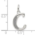 thumbnail image 4 of Sterling Silver Polished Glitter Enamel Letter C Iniital Charm Pendant, 4 of 4