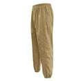 thumbnail image 5 of Mens Casual Pants Solid Color Elastic Waist Straight Joggers Trousers with Pockets Stretchy Classic Dress Slacks for Men Khaki XXL, 5 of 5