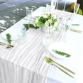 thumbnail image 4 of PoyoKee Table Runner, 118" x 35" Crinkle Gauze Table Cloth, Boho Decor Voile Tablecloth Flag, Party Decorations for Kitchen and Dining Home Decor, 4 of 6