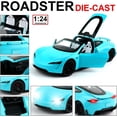 thumbnail image 3 of 1:24 Scale Tesla Roadster Alloy Car Model Diecast Toy Vehicles for Kids, Tesla car Model，Pull Back Alloy Car with Lights and Music,Gifts for Boys and Girls. (Blue), 3 of 9