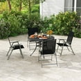 thumbnail image 6 of Demifill Set of 4 Patio Folding Chair Set, Folding Chairs with Rustproof Metal Frame, Patio Chairs with Strong 330 lbs Bearing Capacity, Reclining Patio Chairs for Outdoor, Black, 6 of 7