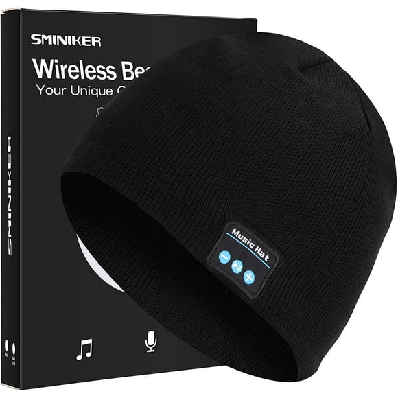 Sminiker Unisex Bluetooth Beanie Hat with Exquisite Packaging Wireless Earphone Hat Music Hat Winter Knit Cap