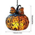 thumbnail image 3 of Honmine Pumpkin Halloween Window Light Catcher – Stained Glass Window Hanging with Glowing Orange Pumpkin and Bow, Halloween Decor Indoor, Spooky Home Decor for Living Room, 3 of 9