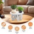 thumbnail image 2 of Support de Piédestal de Plantation en Bois de Forme Ronde Tabouret de Jardinière Robuste Support Décoratif pour Pot de Fleurs Support Polyvalent de Plantation de Table avec Longues Vis pour Balcon Intérieur-1 Pce-Blanc, 2 of 11