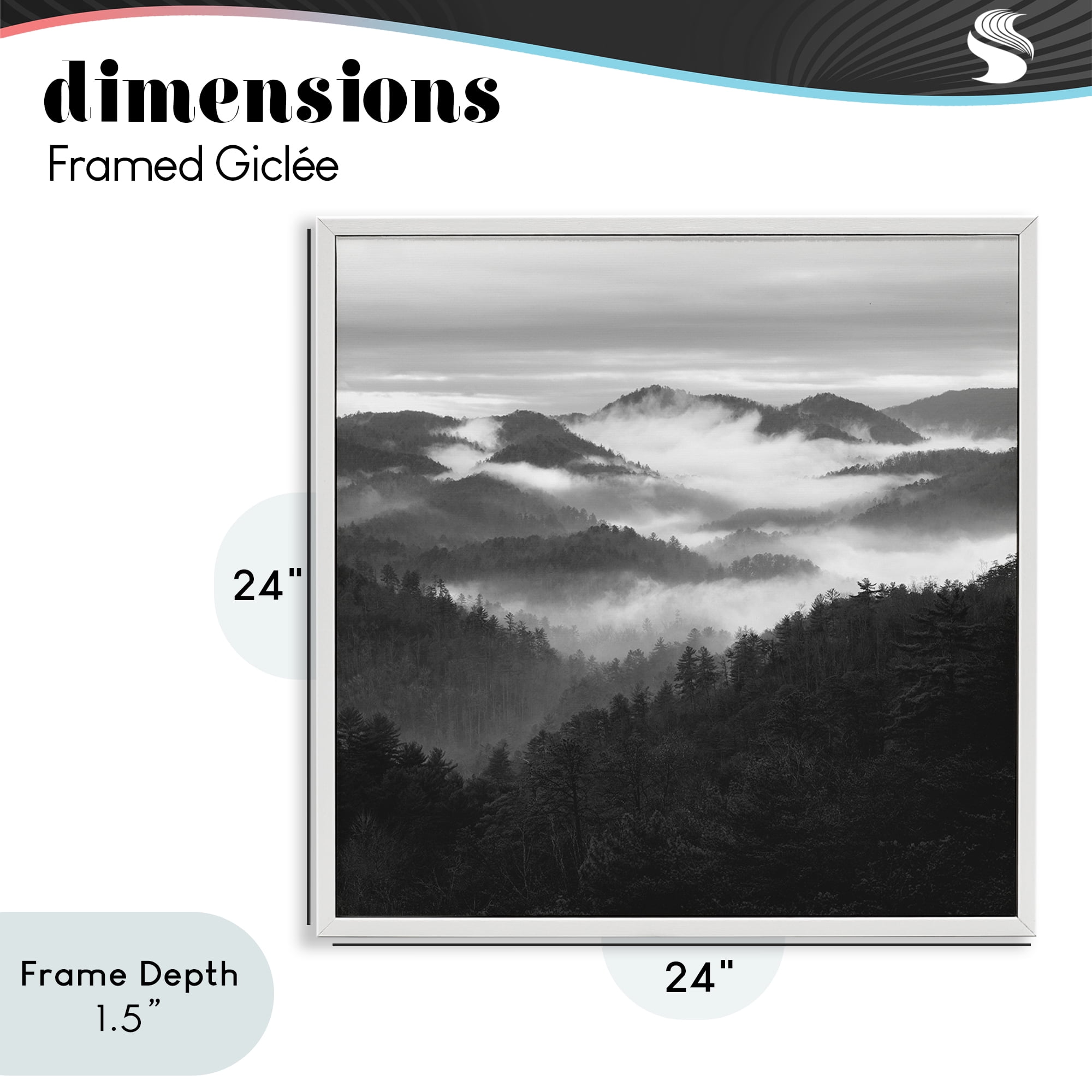 Stupell Industries Smoky Mountains Forest White Framed Giclee Art, design by Nicholas Bell