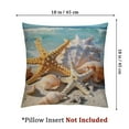 thumbnail image 4 of Fenyluxe Nautical Coastal Decor Pillow Covers Starfish/Seashell/Sand/Conch/Beach House Decorative Cushion Covers 2pcs Sea Theme Home Decorative Pillowcases, White, 4 of 7