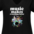 thumbnail image 4 of Inktastic Music Makes Everything Better Women's Plus Size V-Neck T-Shirt, 4 of 5