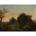 thumbnail image 2 of Gregorio Fidanza 24x19 Black Ornate Framed Double Matted Museum Art Print Titled: Italian Style Landscape, 2 of 5