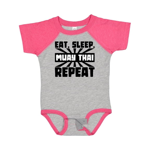 Inktastic Eat, Sleep, Muay Thai, Repeat Boys or Girls Baby Bodysuit