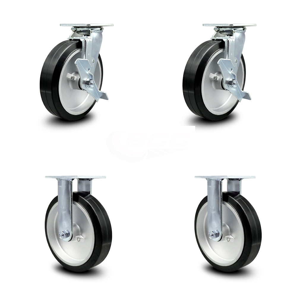 4pc 1-1/4"X4 Caster Wheels Wheel Roller 2 Swivel And 2 Rigid 